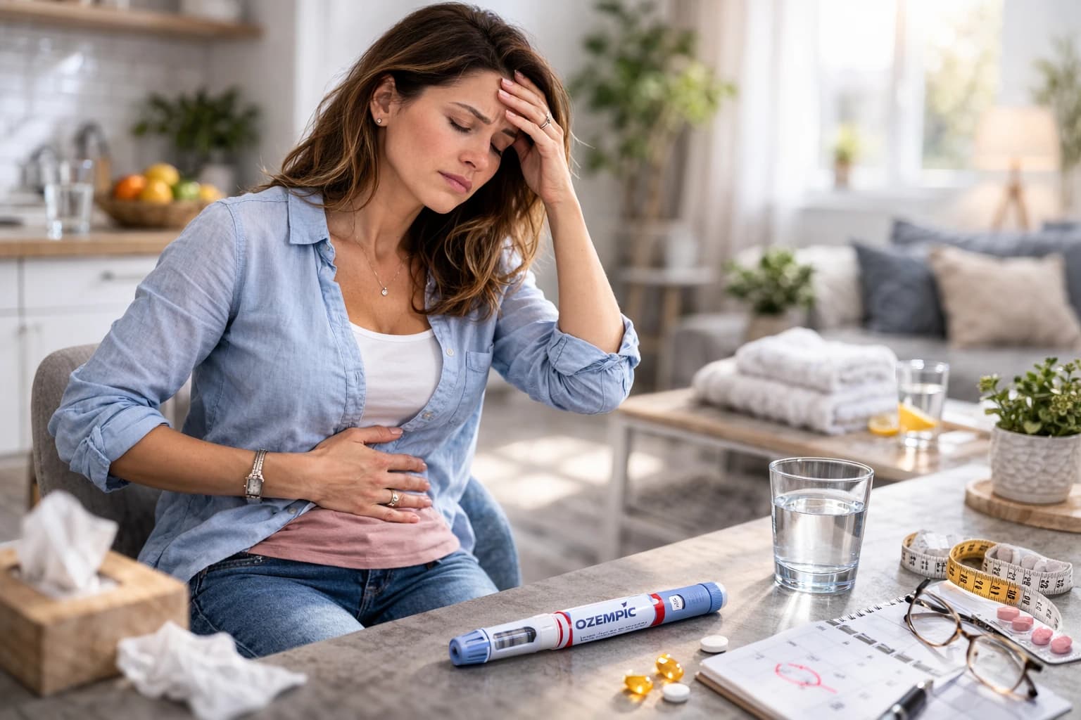 A woman concerned about side effects of Ozempic