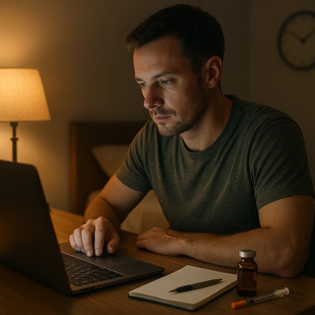 A man searching for the info about sermorelin