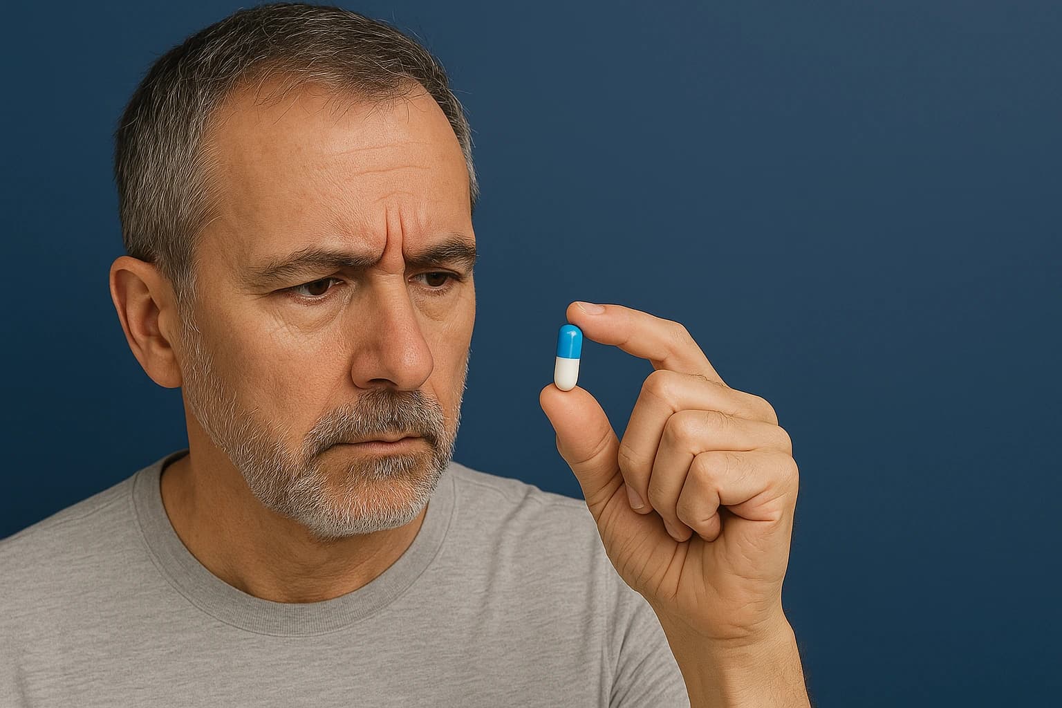 A man thinking about side effects of tadalafil