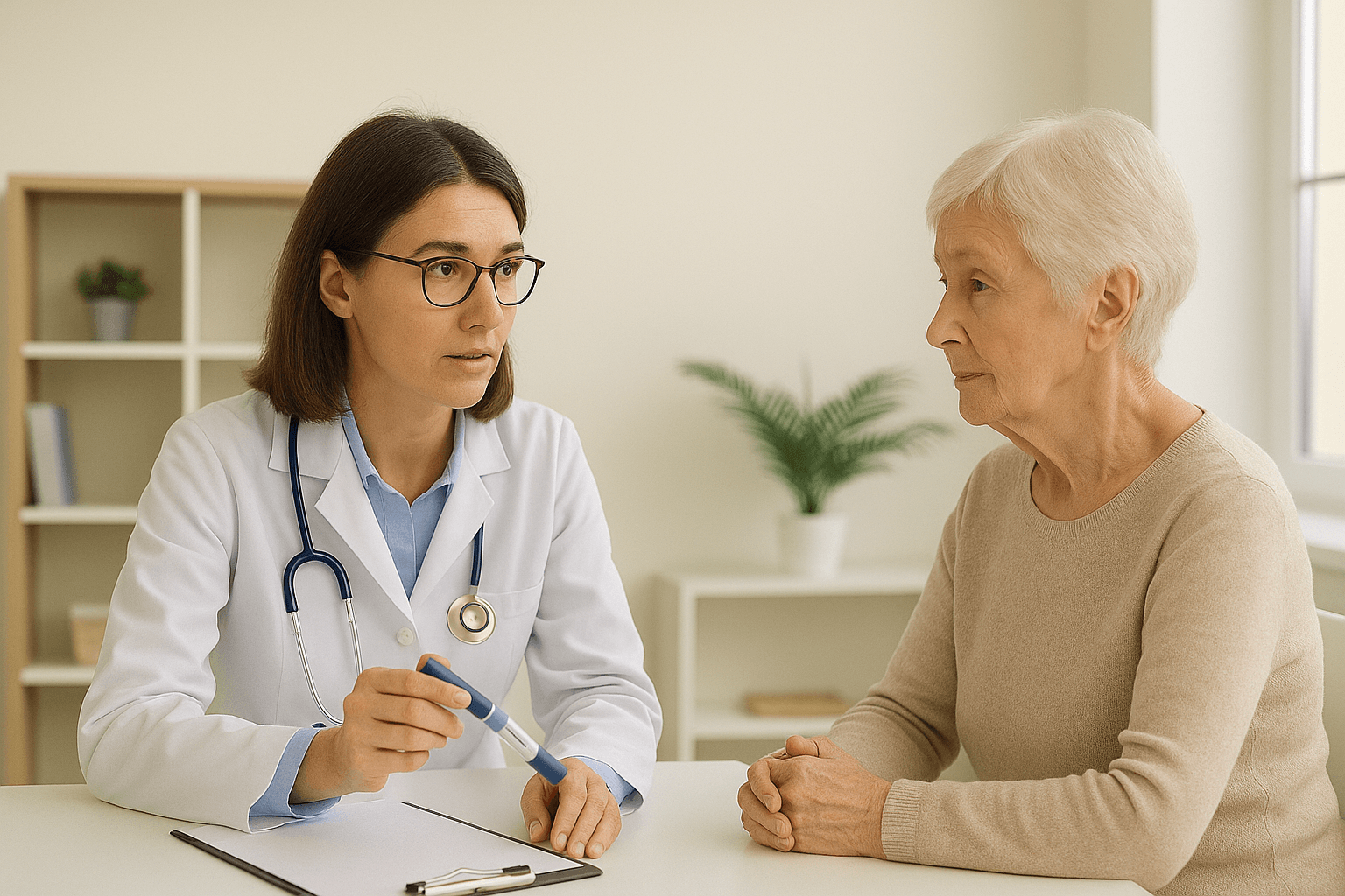A doctor with ozempic and a patient